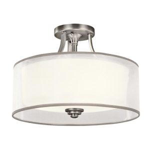 ELSTEAD LACEY 3 LIGHT SEMI-FLUSH MOUNT - ANTIQUE PEWTER