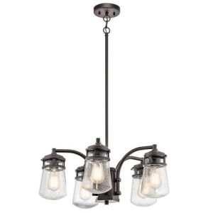 ELSTEAD LYNDON 5 LIGHT OUTDOOR CHANDELIER - ARCHITECTURAL BRONZE