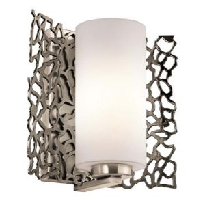 ELSTEAD SILVER CORAL 1 LIGHT WALL LIGHT