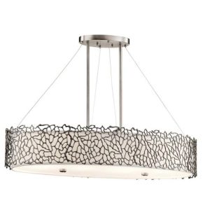 ELSTEAD SILVER CORAL 4 LIGHT OVAL ISLAND LIGHT
