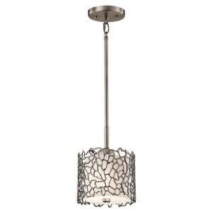ELSTEAD SILVER CORAL 1 LIGHT MINI PENDANT