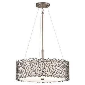 ELSTEAD SILVER CORAL 3 LIGHT DUO-MOUNT PENDANT