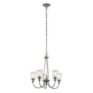 ELSTEAD WAVERLY 5 LIGHT CHANDELIER - CLASSIC PEWTER