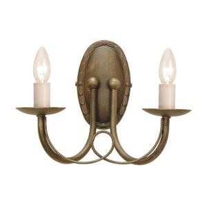 ELSTEAD MINSTER 2 LIGHT WALL LIGHT - BLACK/GOLD