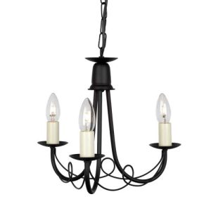 ELSTEAD MINSTER 3 LIGHT CHANDELIER - BLACK