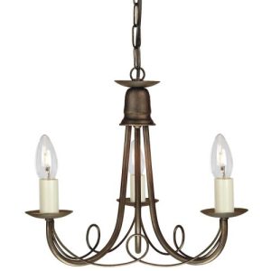 ELSTEAD MINSTER 3 LIGHT CHANDELIER - BLACK/GOLD