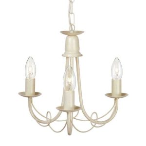 ELSTEAD MINSTER 3 LIGHT CHANDELIER - IVORY GOLD