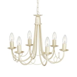 ELSTEAD MINSTER 6 LIGHT CHANDELIER - IVORY GOLD