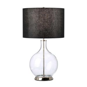 ELSTEAD ORB 1 LIGHT TABLE LAMP (COMPLETE WITH BLACK SHADE)