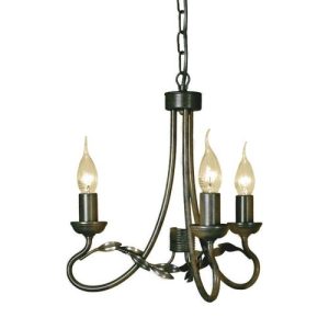 ELSTEAD OLIVIA 3 LIGHT CHANDELIER - BLACK/GOLD