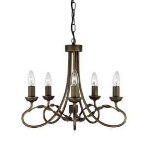 ELSTEAD OLIVIA 5 LIGHT CHANDELIER - BLACK/GOLD