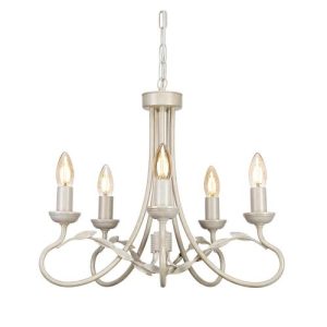 ELSTEAD OLIVIA 5 LIGHT CHANDELIER - IVORY/GOLD