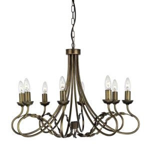 ELSTEAD OLIVIA 8 LIGHT CHANDELIER - BLACK/GOLD