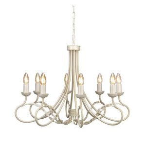 ELSTEAD OLIVIA 8 LIGHT CHANDELIER - IVORY/GOLD