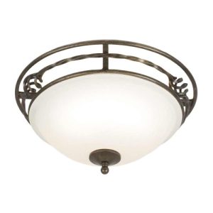 ELSTEAD PEMBROKE 2 LIGHT FLUSH LIGHT STYLE A - BLACK/GOLD