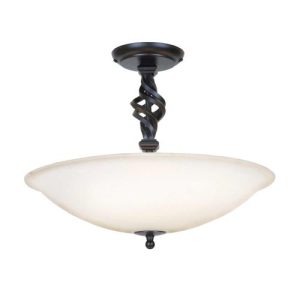 ELSTEAD PEMBROKE 3 LIGHT SEMI-FLUSH - BLACK