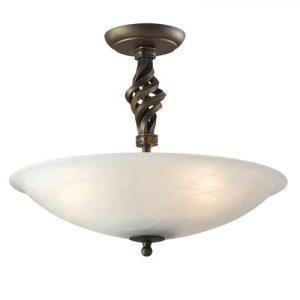 ELSTEAD PEMBROKE 3 LIGHT SEMI-FLUSH - BLACK/GOLD