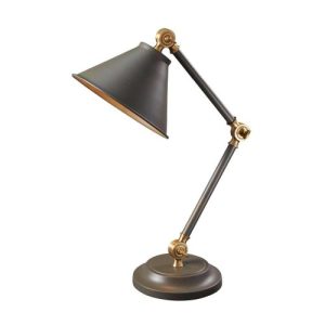 ELSTEAD PROVENCE ELEMENT 1 LIGHT MINI TABLE LAMP - DARK GREY/AGED BRASS