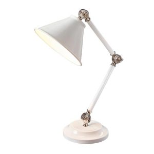 ELSTEAD PROVENCE ELEMENT 1 LIGHT MINI TABLE LAMP - WHITE/POLISHED NICKEL