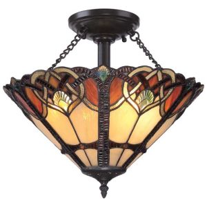 ELSTEAD CAMBRIDGE 2 LIGHT LARGE SEMI FLUSH MOUNT