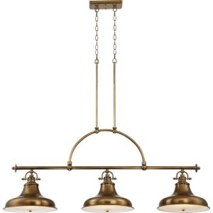 ELSTEAD EMERY 3 LIGHT ISLAND CHANDELIER - WEATHERED BRASS