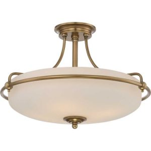 ELSTEAD GRIFFIN 4 LIGHT SEMI-FLUSH LIGHT - WEATHERED BRASS
