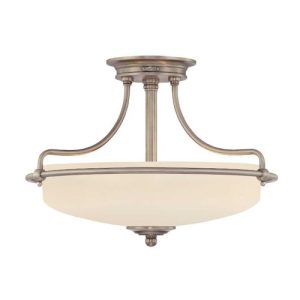 ELSTEAD GRIFFIN 3 LIGHT SEMI-FLUSH LIGHT - ANTIQUE NICKEL