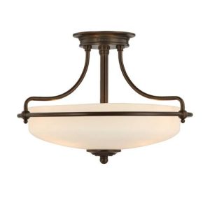 ELSTEAD GRIFFIN 3 LIGHT SEMI-FLUSH LIGHT - PALLADIAN BRONZE