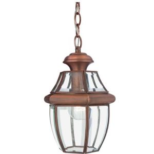 ELSTEAD NEWBURY 1 LIGHT MEDIUM CHAIN LANTERN - AGED COPPER