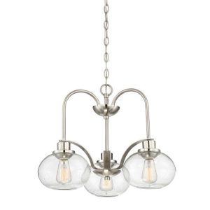 ELSTEAD TRILOGY 3 LIGHT CHANDELIER - BRUSHED NICKEL