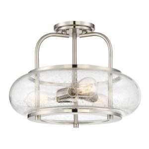 ELSTEAD TRILOGY 3 LIGHT SEMI-FLUSH MOUNT - BRUSHED NICKEL