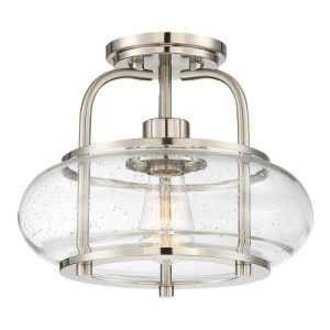 ELSTEAD TRILOGY 1 LIGHT SEMI-FLUSH MOUNT - BRUSHED NICKEL