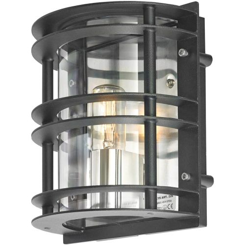 ELSTEAD STOCKHOLM 1 LIGHT FLUSH LIGHT - BLACK WITH CLEAR GLASS