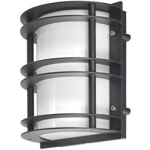 ELSTEAD STOCKHOLM 1 LIGHT FLUSH LIGHT - BLACK WITH OPAL GLASS
