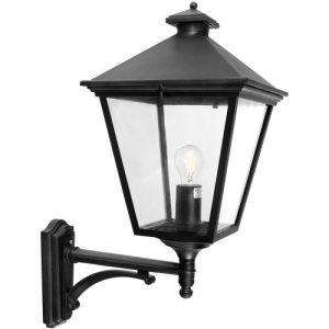 ELSTEAD TURIN GRANDE 1 LIGHT UP WALL LANTERN - BLACK