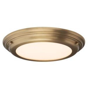 ELSTEAD WELLAND 1 LIGHT FLUSH LIGHT - AGED BRASS