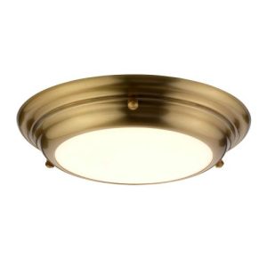 ELSTEAD WELLAND 1 LIGHT MINI LED FLUSH LIGHT - AGED BRASS