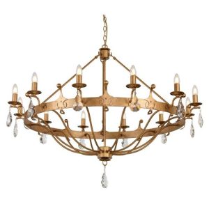 ELSTEAD WINDSOR 12 LIGHT CHANDELIER - GOLD PATINA
