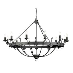 ELSTEAD WINDSOR 12 LIGHT CHANDELIER - GRAPHITE