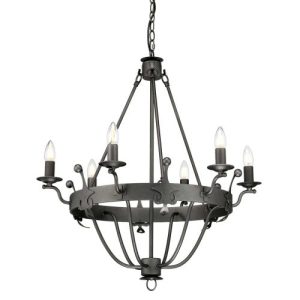 ELSTEAD WINDSOR 6 LIGHT CHANDELIER - GRAPHITE