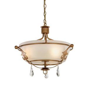 ELSTEAD WINDSOR 3 LIGHT SEMI FLUSH LIGHT - GOLD PATINA