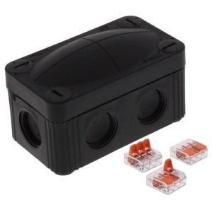 85MMX49MMX50MM IP66 BLACK J/BOX (+ 3X221 WAGO) 100ML