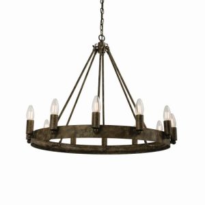 ENDON CHEVALIER 12LT PENDANT AGED METAL