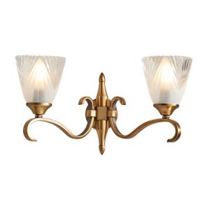 ENDON INTERIORS 1900 COLUMBIA BRASS TWIN WALL & DECO GLASS