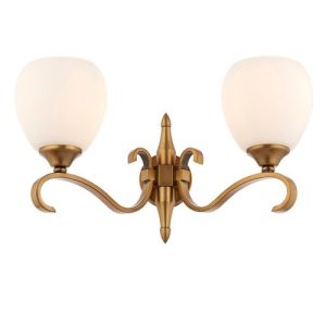 ENDON INTERIORS 1900 COLUMBIA BRASS TWIN WALL & OPAL GLASS