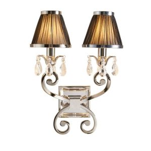 ENDON INTERIORS 1900 OKSANA NICKEL TWIN WALL & BLACK SHADES