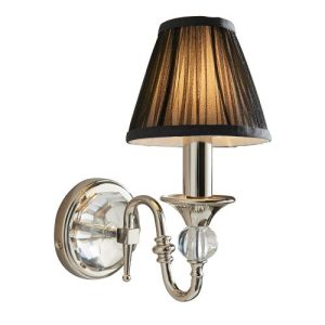 ENDON INTERIORS 1900 POLINA NICKEL SINGLE WALL & BLACK SHADE