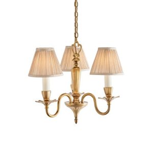 ENDON INTERIORS 1900 ASQUITH 3LT PENDANT & BEIGE SHADES