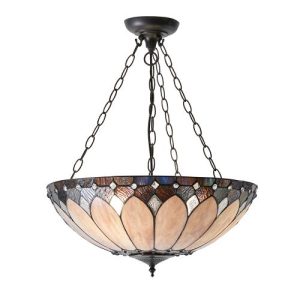 ENDON TIFFANY BROOKLYN LARGE INVERTED 3LT PENDANT