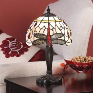 ENDON TIFFANY DRAGONFLY BEIGE MINI TABLE